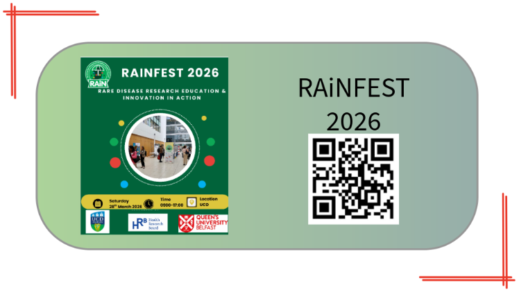 Image of RAiN Fest flyer and QR code to register by